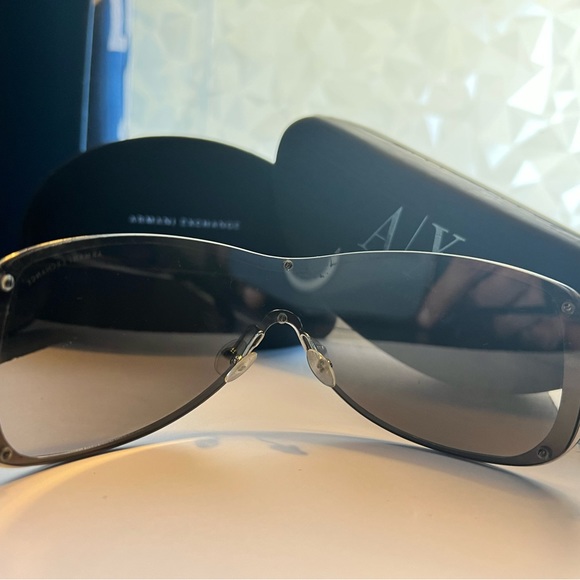 A/X Armani Exchange unisex Silver shield sunglasses - Picture 5 of 8